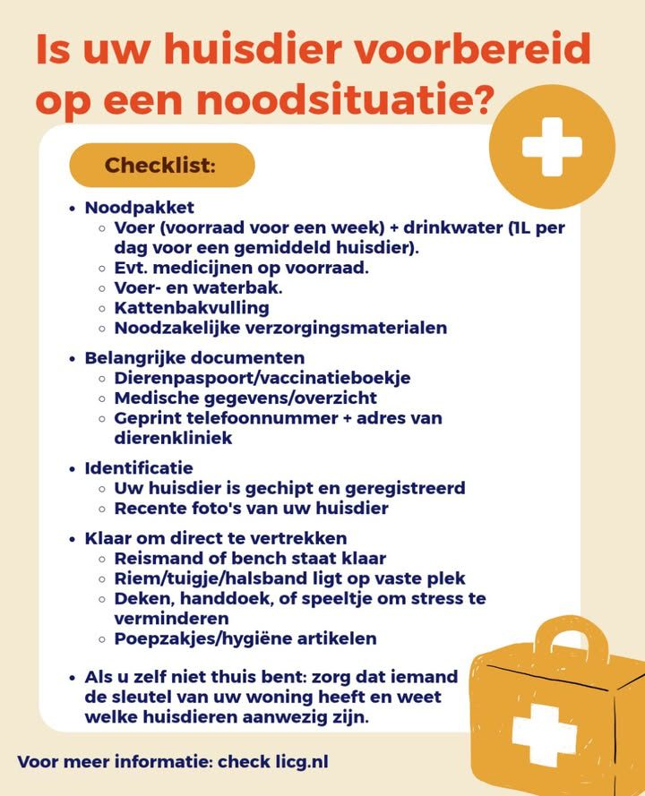 Instagrampost: checklist voor noodsituaties